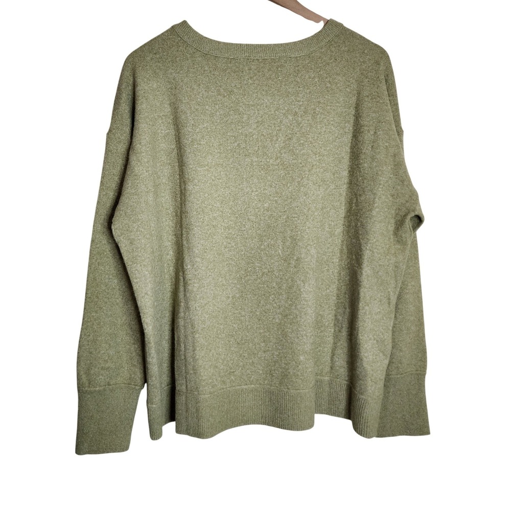Lucky Brand Sweater Women's Large Soft V-Neck Long Sleeve Green - Picture 2 of 7